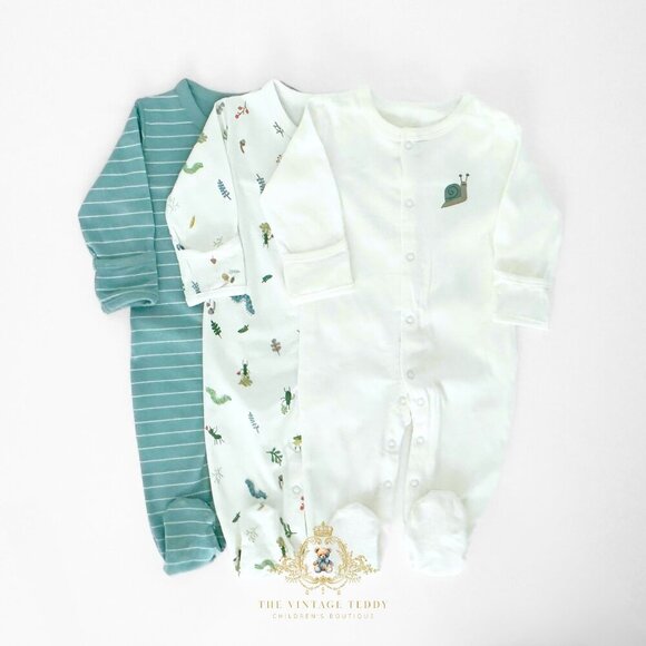 Other - NWT Cute Baby Sleep N' Play Footies One-Piece Bodysuit Pajamas 3 Piece Set 6-9M